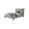 CAMA FULL EN TELA BEIGE GRISACEA