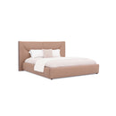 CAMA KING CON FRENTE DE PIEL MARRON