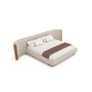 CAMA KING EN TELA BEIGE