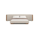 CAMA KING EN TELA BEIGE