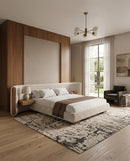 CAMA KING EN TELA BEIGE