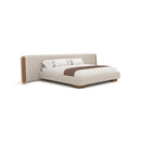 CAMA KING EN TELA BEIGE