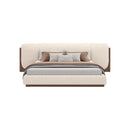 CAMA KING EN TELA BEIGE