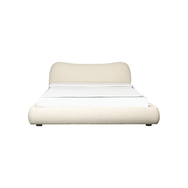 CAMA KING EN TELA BEIGE