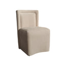 SILLA DE COMEDOR CON RUEDAS EN TELA BEIGE