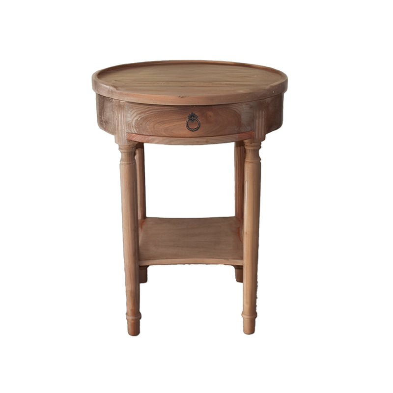 MESA LATERAL EN ACABADO DE MADERA