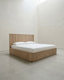 CAMA KING ACABADO DE MADERA NATURAL
