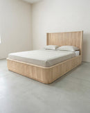 CAMA KING ACABADO DE MADERA NATURAL