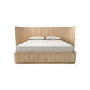 CAMA KING CON PANELES ACABADO DE MADERA NATURAL