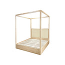 CAMA KING ACABADO DE MADERA NATURAL