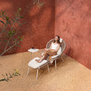 BUTACA DE EXTERIOR HOLLY CON OTTOMAN HOLLY, BEIGE MARFIL