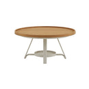 MESA CENTRO DE EXTERIOR CON TOPE ACABADO MADERA Y BASE BEIGE GREY