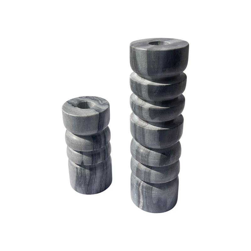 SET DE 2 PORTAVELAS DE MÁRMOL
