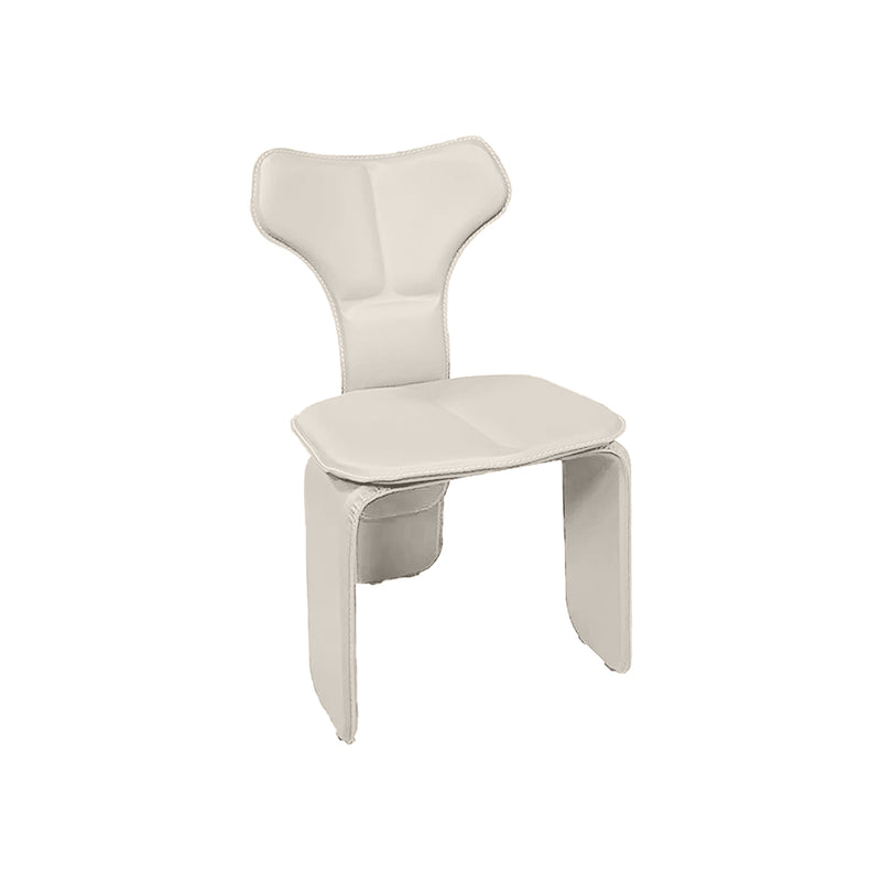 SILLA DE COMEDOR FLY TAPIZADA EN PIEL CREMA