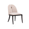 SILLA DE COMEDOR EN TELA BEIGE Y PATAS NEGRAS