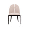 SILLA DE COMEDOR EN TELA BEIGE Y PATAS NEGRAS