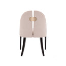 SILLA DE COMEDOR EN TELA BEIGE Y PATAS NEGRAS