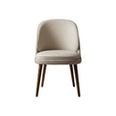 SILLA DE COMEDOR CON FRENTE DE PIEL BEIGE Y RESPALDO FRENTE DE PIEL GRIS Y PATAS ACABADO DE MADERA
