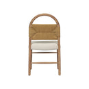 SILLA DE COMEDOR ACABADO DE MADERA Y TELA BEIGE