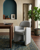 SILLA DE COMEDOR EN TELA TEXTURIZADA GRIS