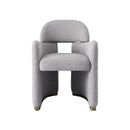 SILLA DE COMEDOR EN TELA TEXTURIZADA GRIS