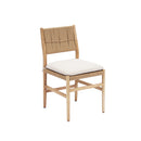 SILLA DE COMEDOR ACABADO DE MADERA Y CUERDA NATURAL Y TELA BEIGE