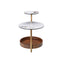 SIDE TABLE, CERAMICS, GLASS, MDF COVERED WALNUT VENEER, STAINLESS STEEL PLATED BRUSHED BRASS