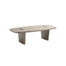 MESA DE CENTRO TOPE ESTILO MARMOL Y PATAS DORADAS