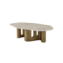 MESA DE CENTRO ESTILO MARMOL Y BASE DE DORADA