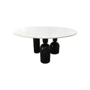 BLACK AND WHITE DOME ROUND DINING TABLE