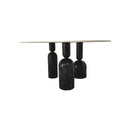 BLACK AND WHITE DOME ROUND DINING TABLE