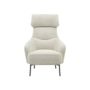 BUTACA ESTACIONARIA EN TELA BEIGE CREMA Y PATAS NEGRAS