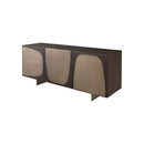 CREDENZA ACABADO DE MADERA Y METAL DORADO