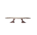 MESA DE COMEDOR TOPE ESTILO MARMOL Y BASE ACABADO DE MADERA