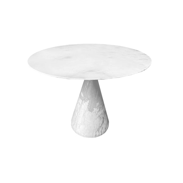 DINING TABLE, WHITE NATURAL MARBLE, HIGH POLISHED STAINLESS STEEL