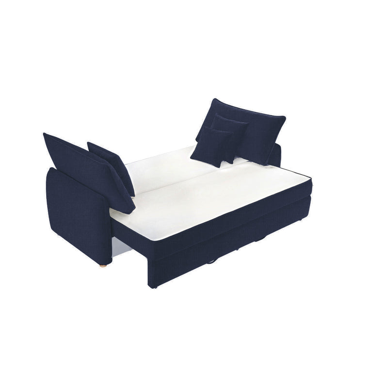 SOFA CAMA EN TELA AZUL