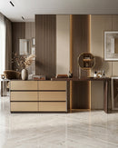 ESCRITORIO DORADO Y ACABADO DE MADERA