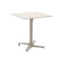 MESA DE COMEDOR DE EXTERIOR EN ALUMINIO OFF WHITE CON TOPE ESTILO PIEDRA