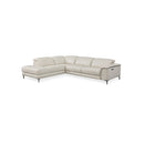 SOFA SECCIONAL RECLINABLE ELECTRICO CON FRENTE DE PIEL BEIGE