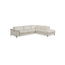 SOFA SECCIONAL RECLINABLE ELECTRICO CON FRENTE DE PIEL BEIGE