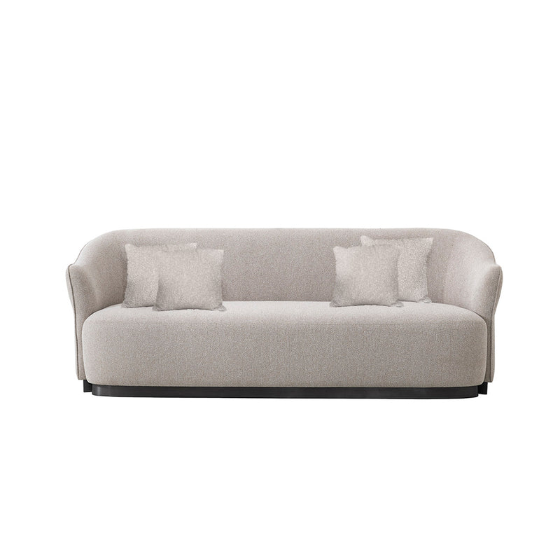 SOFA ESTACIONARIO DE TRES ASIENTOS EN TELA BEIGE