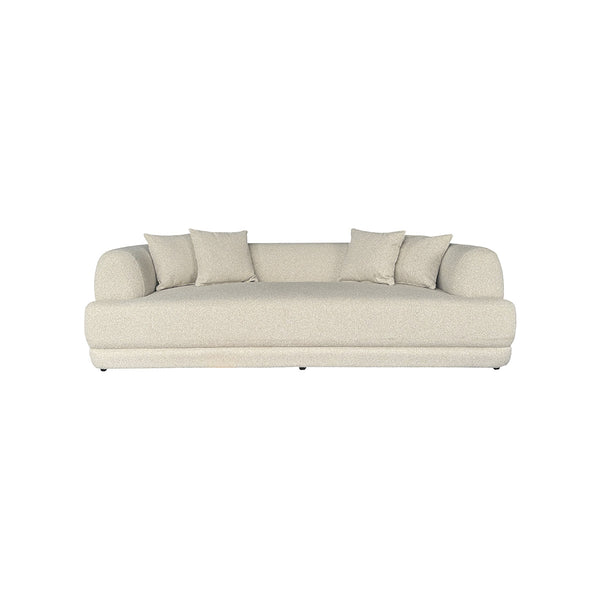 SOFA ESTACIONARIO DE TRES ASIENTOS EN TELA BEIGE