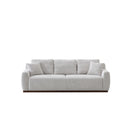 SOFA ESTACIONARIO DE TRES ASIENTOS TELA TEXTURIZADA BLANCA