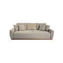 SOFA ESTACIONARIO DE TRES ASIENTOS TELA TEXTURIZADA MARRON