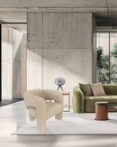 BUTACA ESTACIONARIA EN TELA TEXTURIZADA GRIS MARRON CREMA