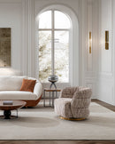 BUTACA GIRATORIA EN TELA ESTAMPADA