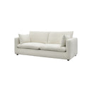 SOFA ESTACIONARIO DE TRES ASIENTOS EN TELA BEIGE CREMA