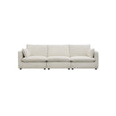 SOFA ESTACIONARIO DE CUATRO ASIENTOS EN TELA BEIGE CREMA