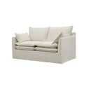 SOFA ESTACIONARIO DE DOS ASIENTOS EN TELA BLANCA