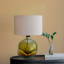 LAMPARA DE MESA CON BASE DE VIDRIO